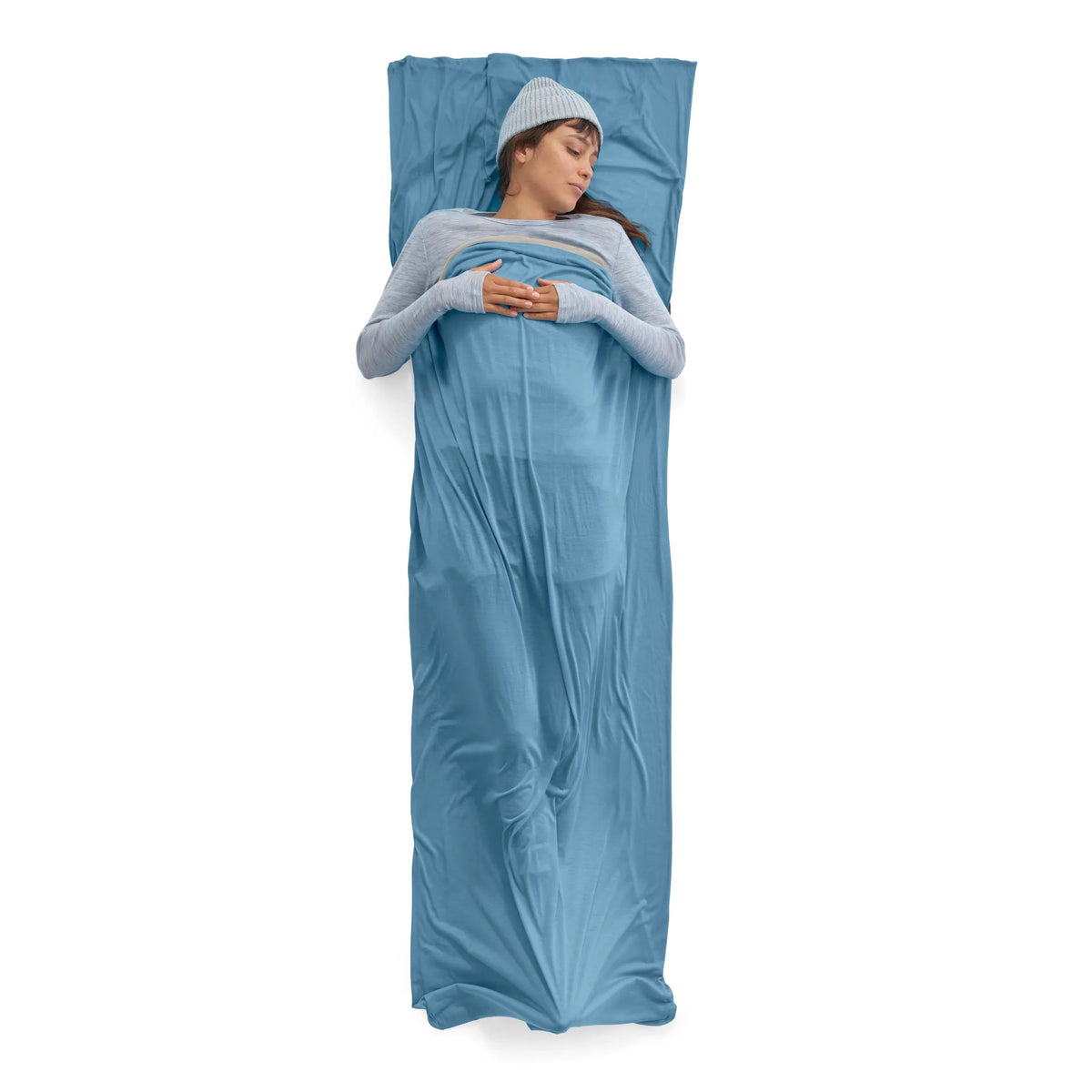 Sea To Summit Breeze Lightweight Sleeping Bag Liner - Rectangular w/ Pillow Sleeve Cendre Blue