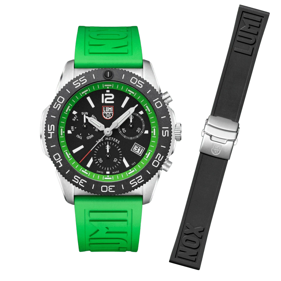 Luminox Pacific Diver Chronograph 44 mm Diver Watch Black-Green Dial - Set