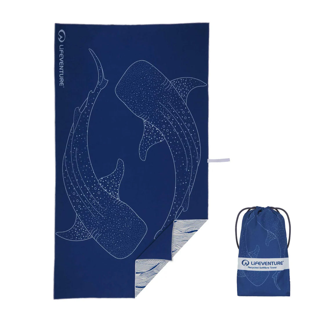 Lifeventure SoftFibre Giant Recycled Towel - Whale Shark