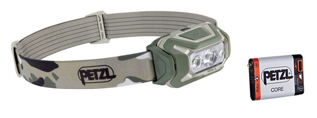 Petzl Aria 2 RGB 450 Lumens LED Headtorch - Camo Plus Core Battery