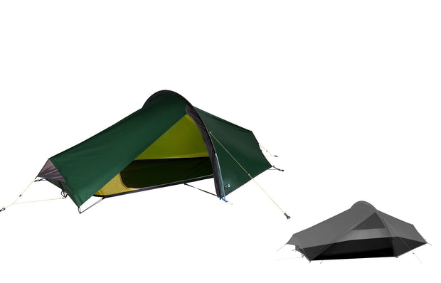 Terra Nova Laser Compact 1 Eco Backpacking Tent + Footprint Bundle - Green