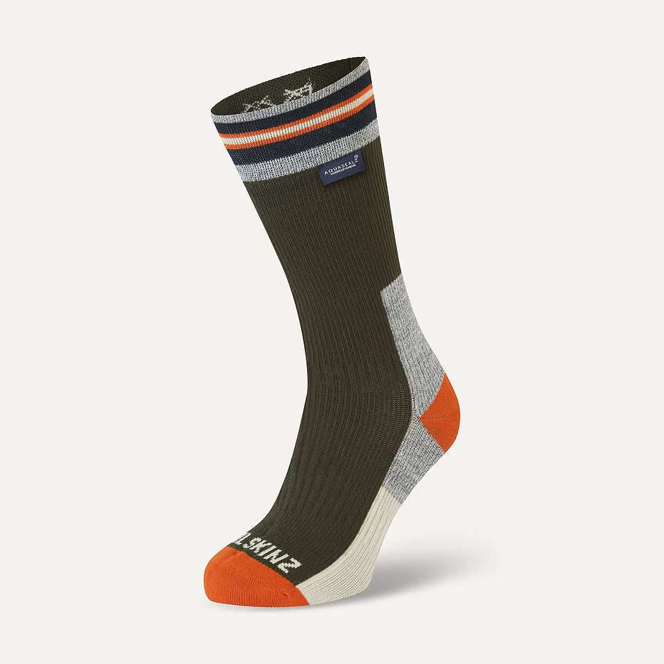 Sealskinz Surlingham Waterproof All Weather Mid Length Sock - Olive