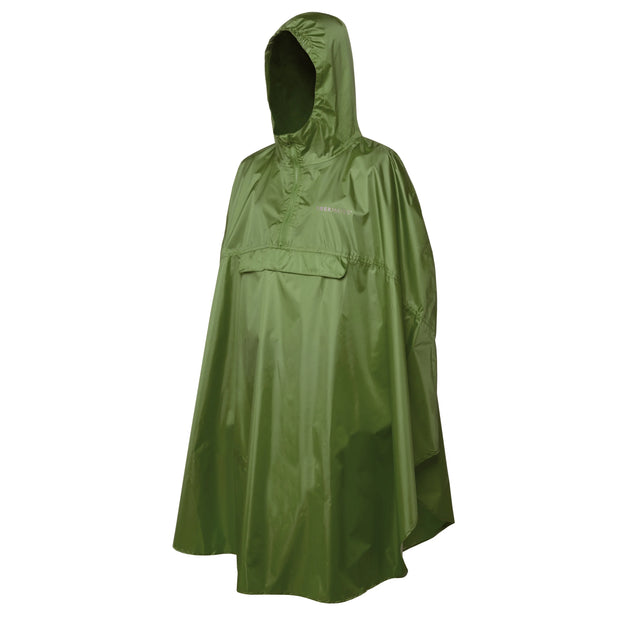 Trekmates Rove Hooded Waterproof Poncho - Chive Green