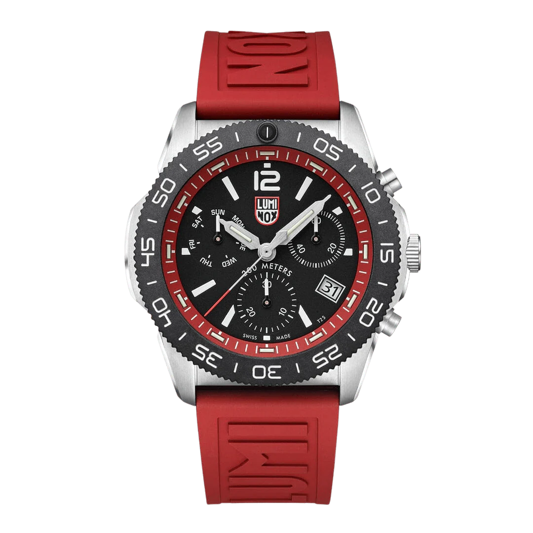 Luminox Pacific Diver Chronograph 44 mm Diver Watch Black-Red Dial - Set