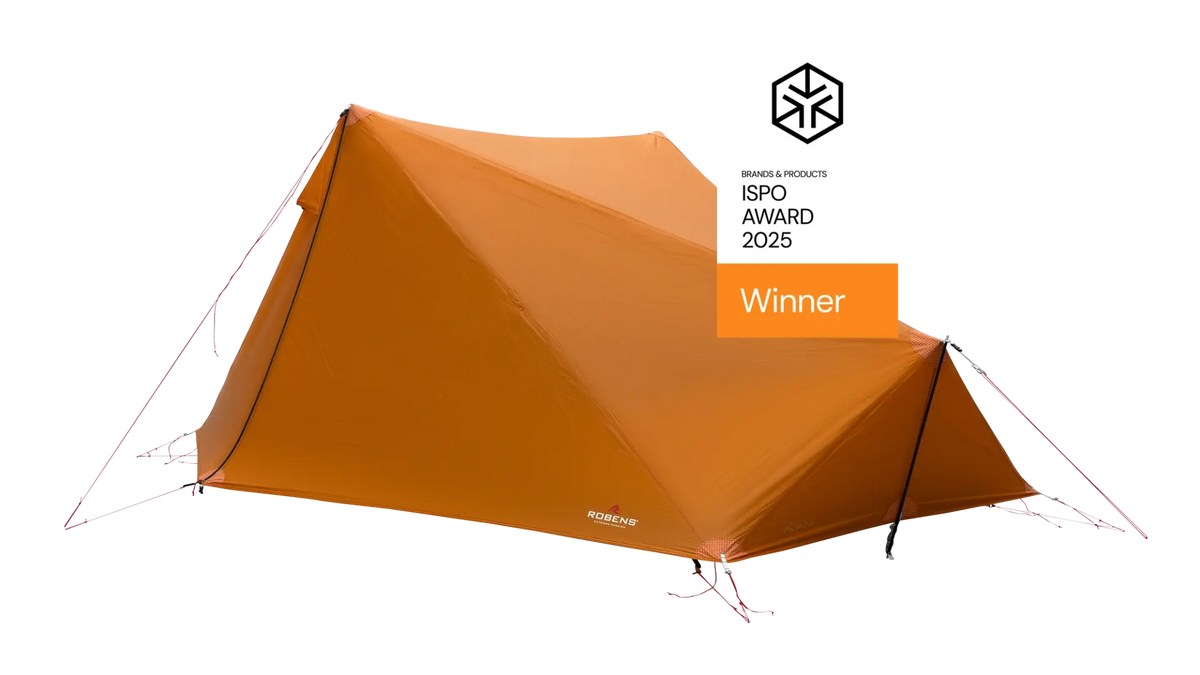 2 person trekking pole tent Robens Via Ultra Lightweight 2 Size:3x-Large Active Plus | Class Open both sides for Farbe_Weiß mit dünnen schwarzen Streifen