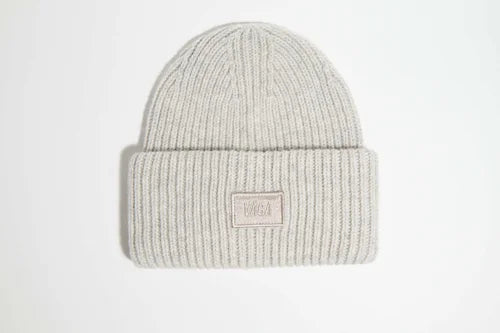 VÅGA Lambswool Chunky Beanie - White Melange