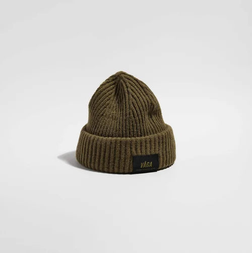 VÅGA Midweight Ribbed Beanie - Moss Green