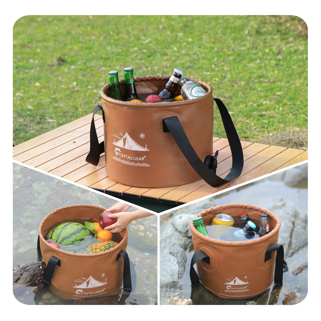 Flextail Flex Bucket - Foldable Waterproof Round Camping Bucket- 20 Litres
