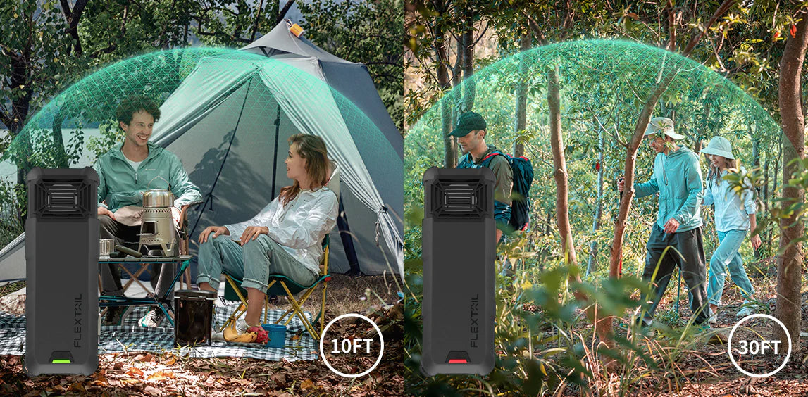 Flextail Max Repeller 2-in-1 Portable Rechargeable Mosquito Repellent - Black Plus 10 mats