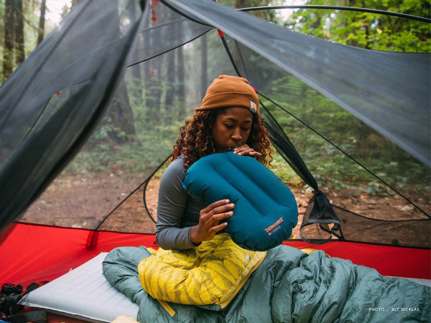 ThermaRest Air Head Lite Camping Pillow - Regular Deep Pacific