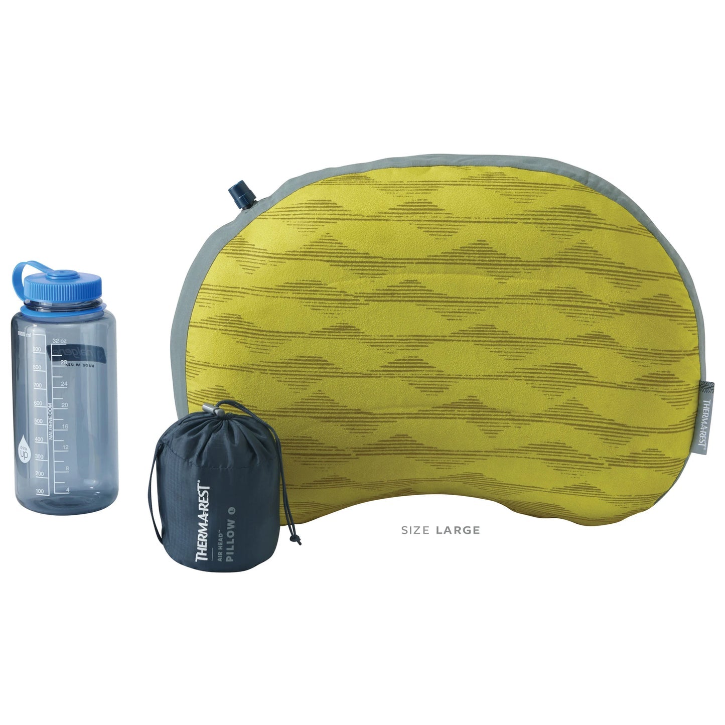 Therm-a-Rest Air Head Camping Pillow - Large Yellow Mountains