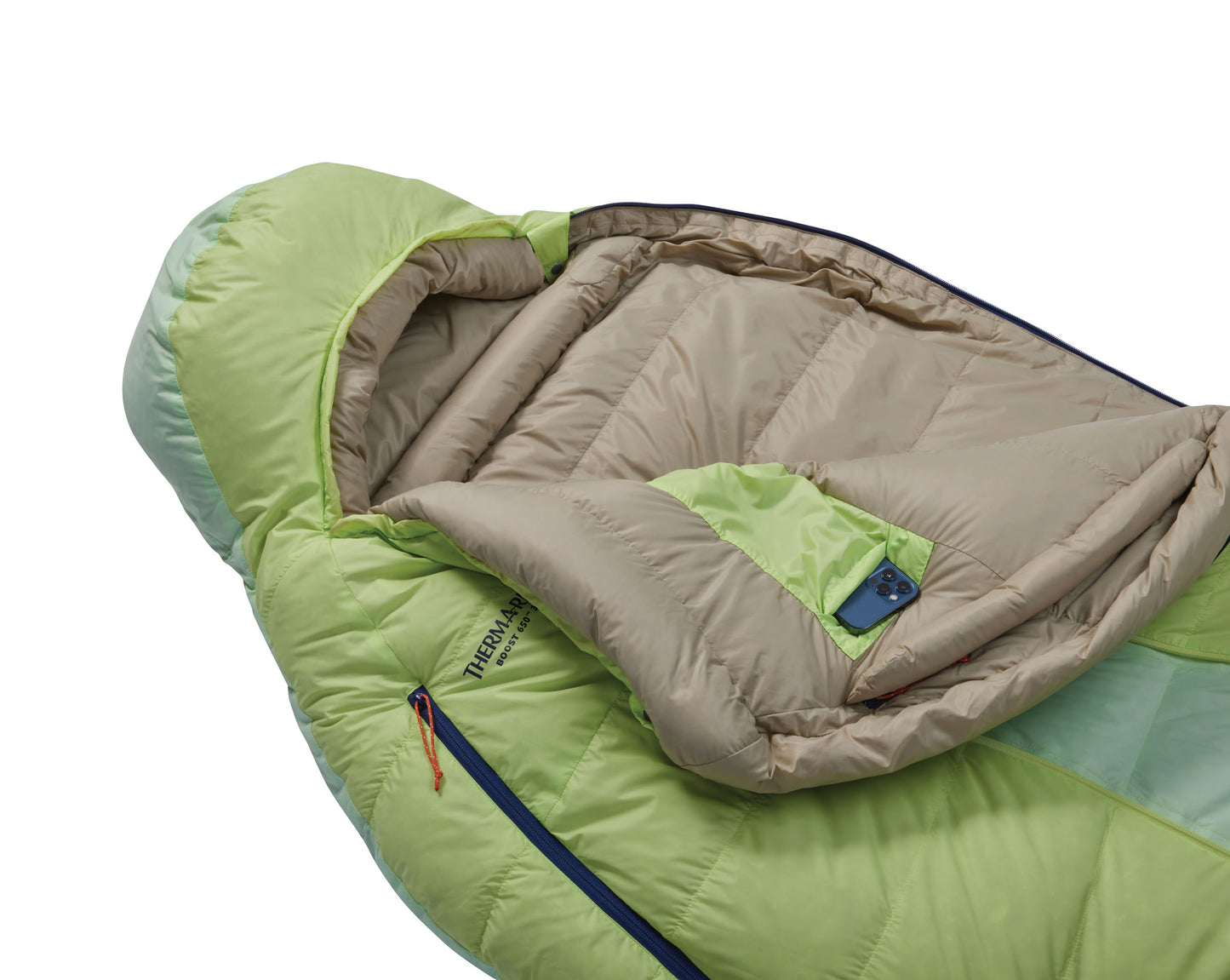Therm-a-Rest Boost 650 32F/0C Down Sleeping Bag Regular Wide - Meadow Green