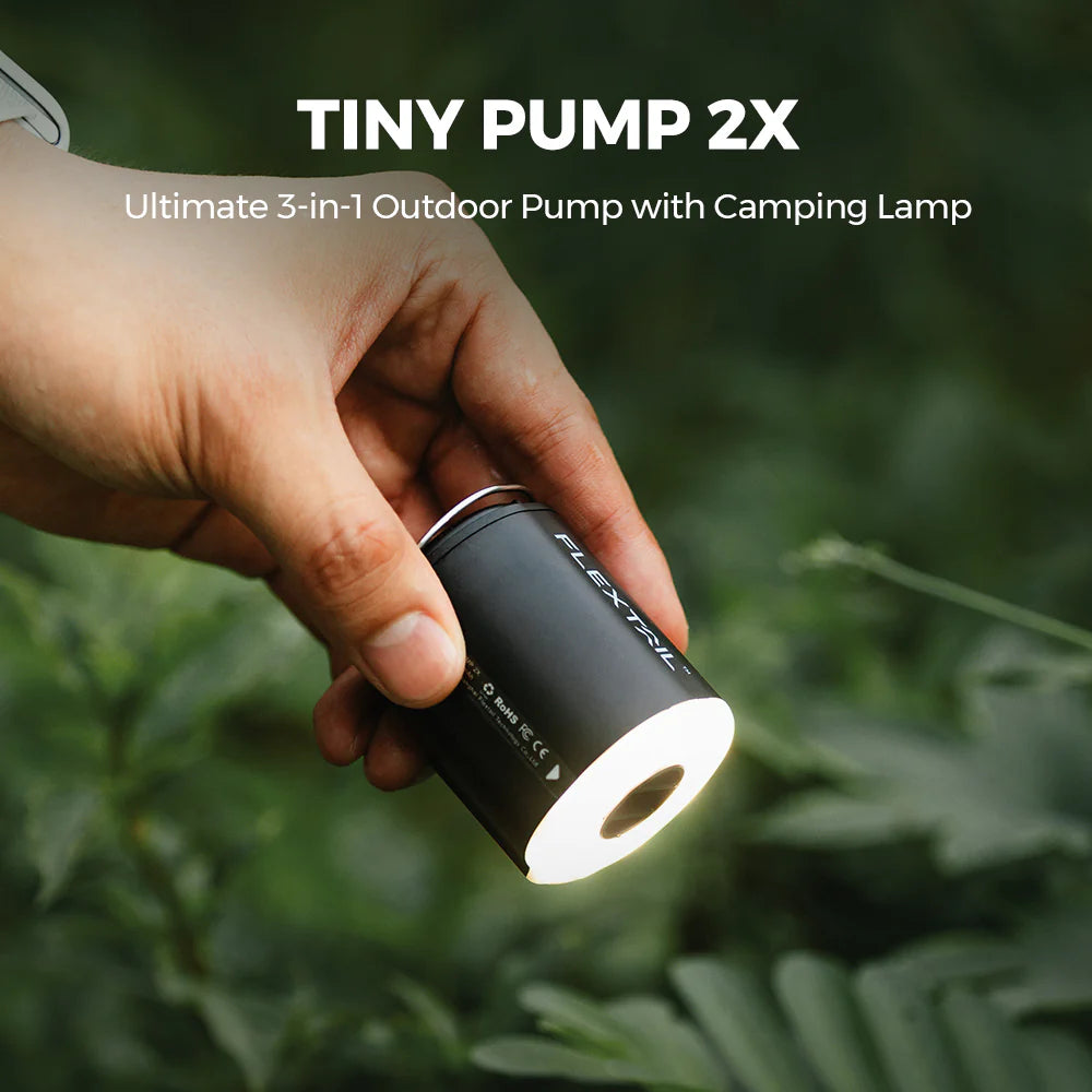 Flextail Tiny Pump 2X - Ultimate 3-in-1 Outdoor Pump with Light and Case - White