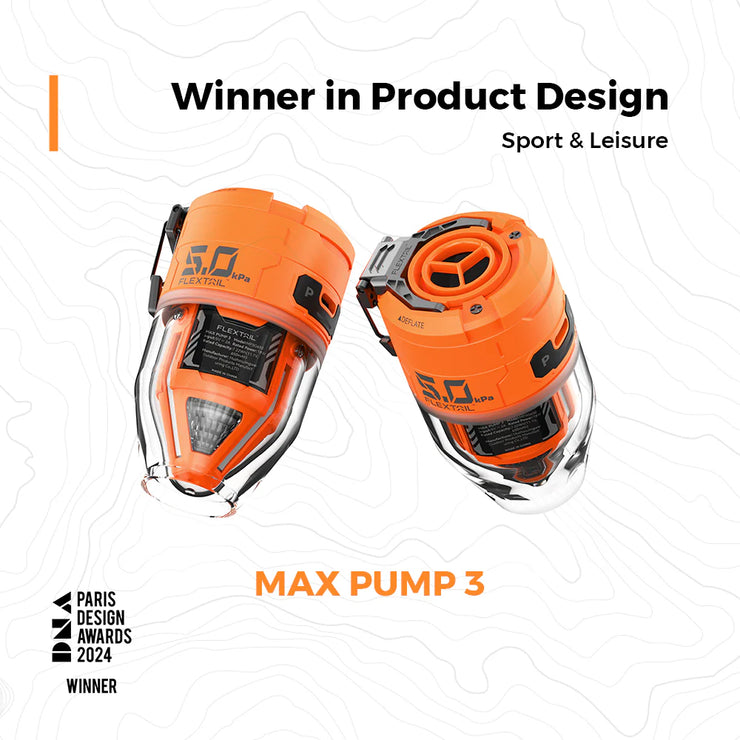 Flextail Max Pump 3 High Speed 2-in-1 Rechargeable Air Pump - Orange with Case
