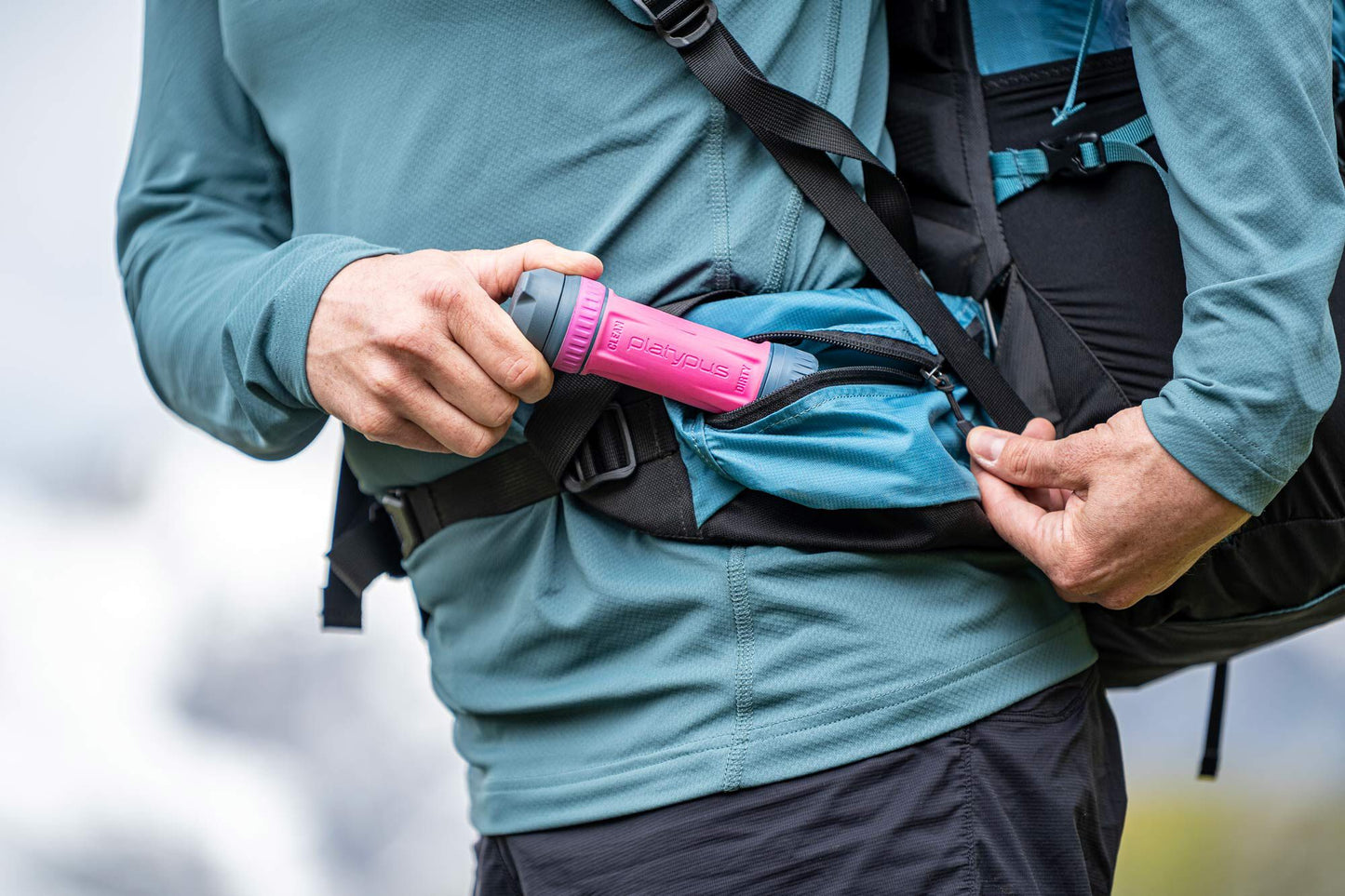 Platypus Quickdraw Ultralight Squeeze Water Filter - Pink