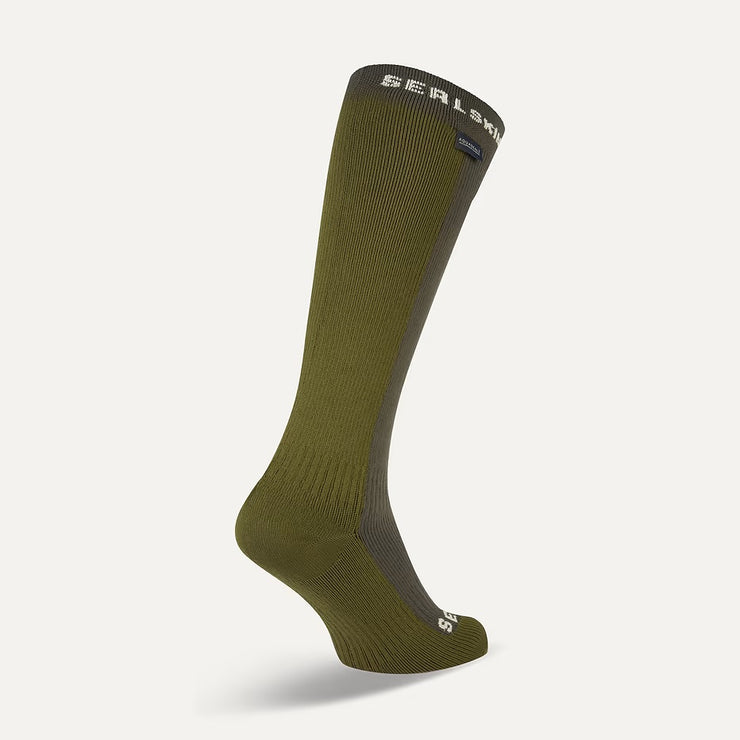 Sealskinz Worstead Waterproof Cold Weather Knee Length Sock - Olive