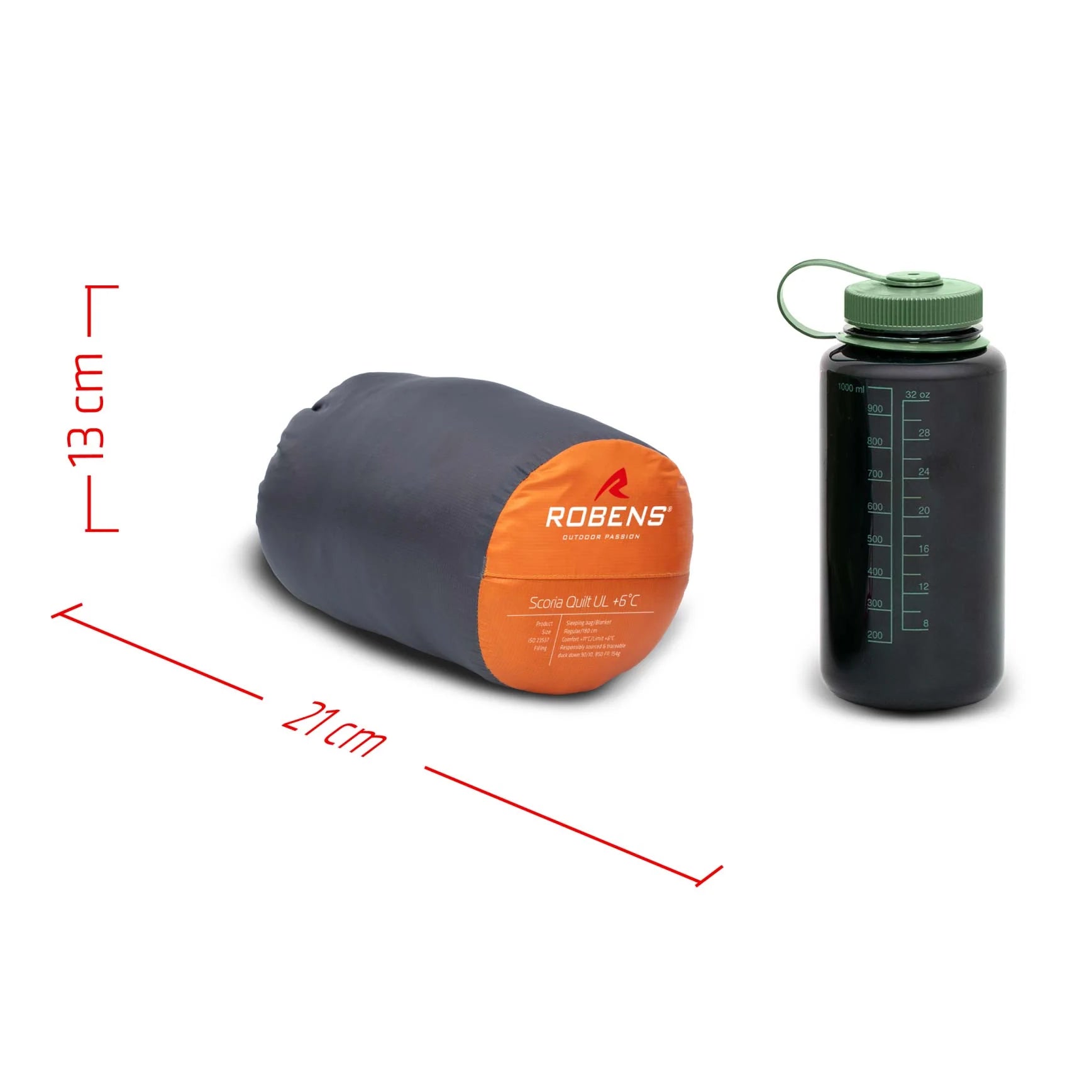 Robens Scoria Down Backpacking Quilt UL +6°C - Long Orange