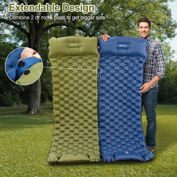 Night Cat Inflatable Sleeping Air Pad with Pillow
