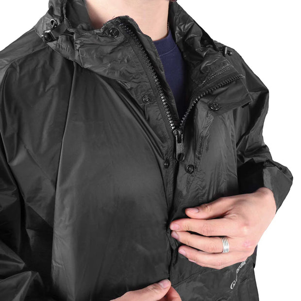 Lifeventure Lightweight Packable Waterproof Poncho - Black