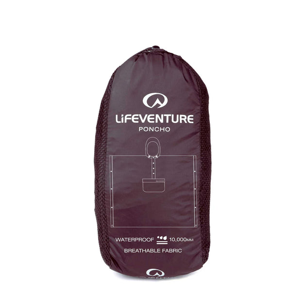 Lifeventure Lightweight Packable Waterproof Poncho - Blackcurrant