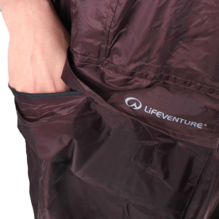 Lifeventure Lightweight Packable Waterproof Poncho - Blackcurrant