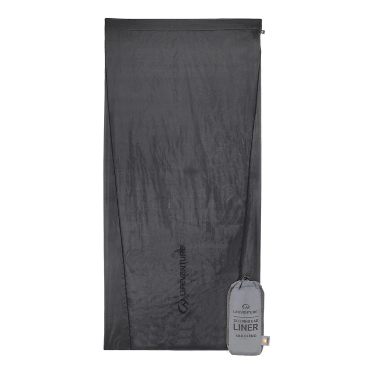 Lifeventure Silk Sleeping Bag Liner - Rectangular Grey