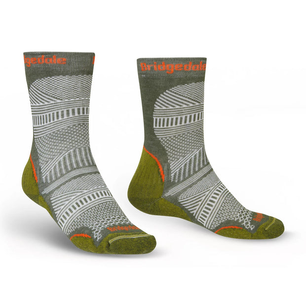 Bridgedale Men's UL T2 Coolmax Performance Boot Sock - Green