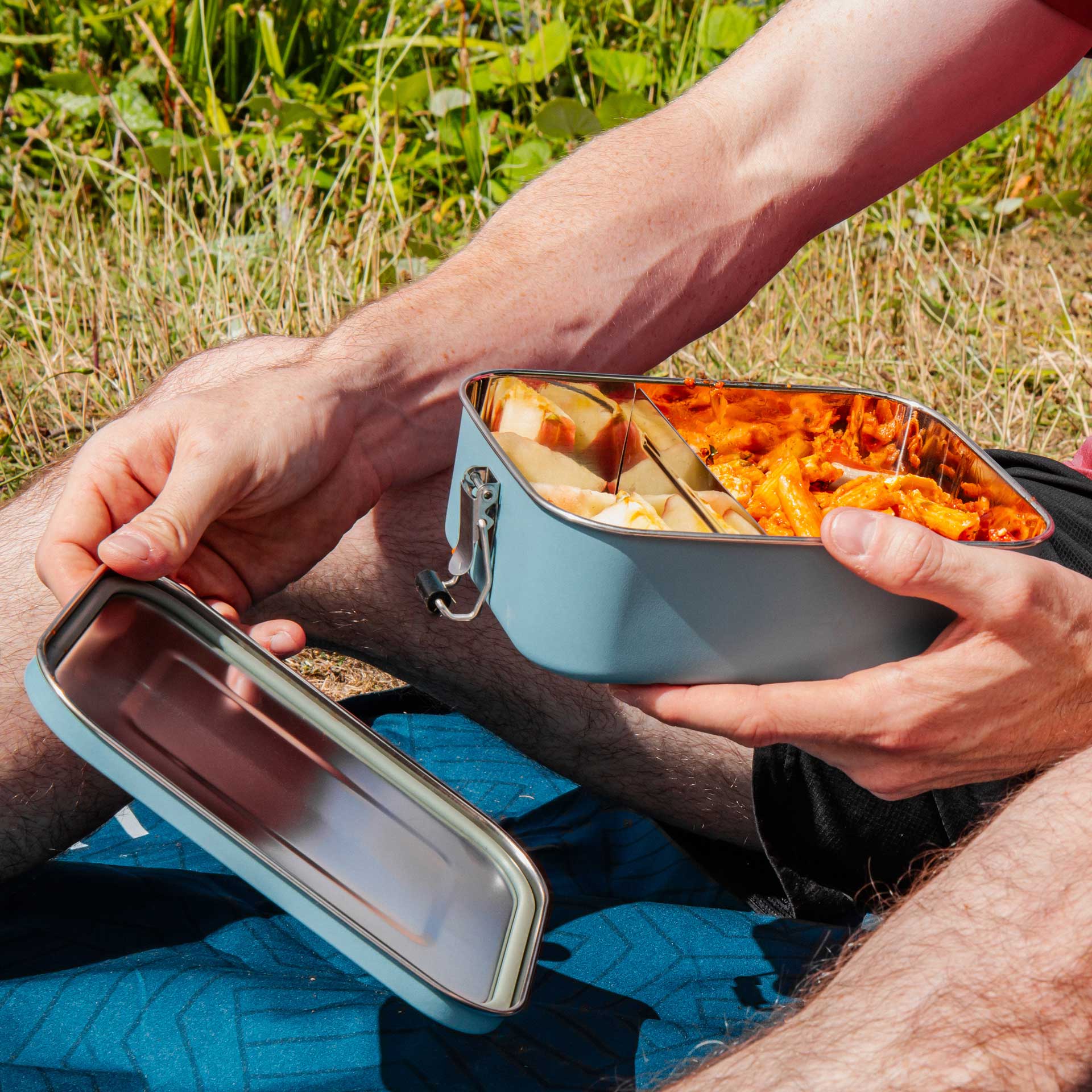 Lifeventure Stainless Steel Lunch Box - Ice Blue