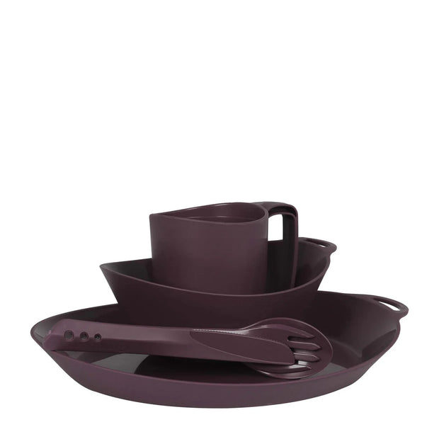 Lifeventure Ellipse 4 Piece Camping Tableware Set - Purple