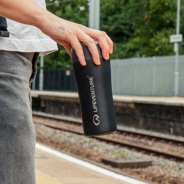Lifeventure One-Touch Thermal Mug - Black 350ml