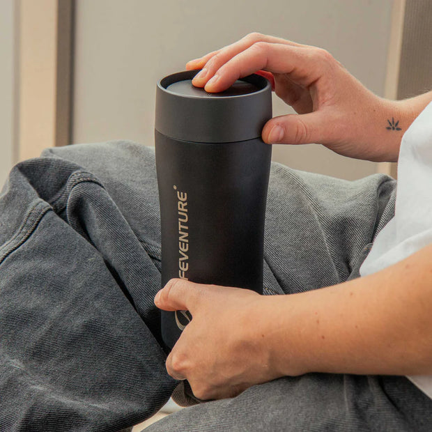 Lifeventure One-Touch Thermal Mug - Black 350ml
