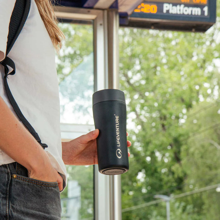 Lifeventure One-Touch Thermal Mug - Black 350ml
