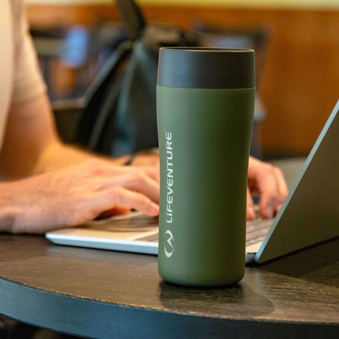 Lifeventure One-Touch Thermal Mug - Khaki 350ml