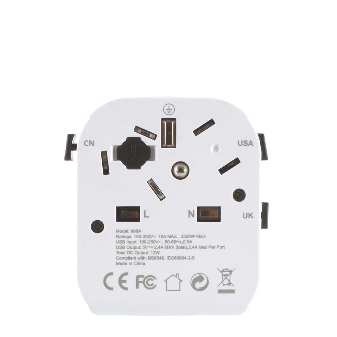 Lifeventure USB UK-World Travel Adapter