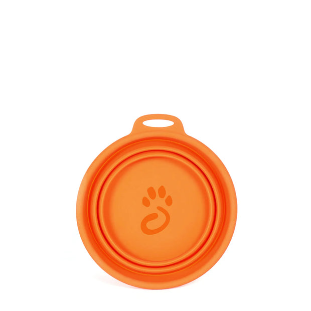 Mountain Paws Silicone Collapsible Dog Bowl - Orange