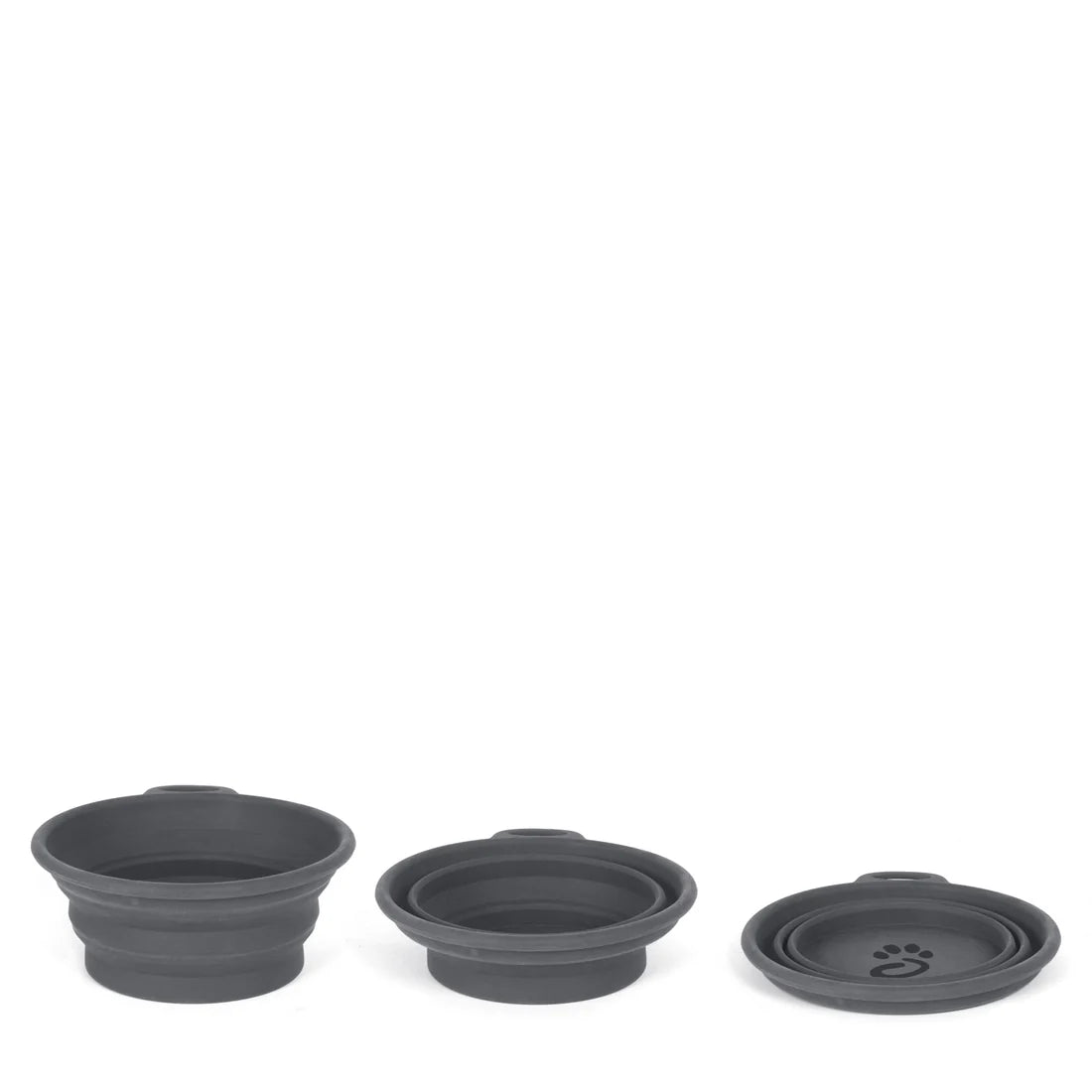 Mountain Paws Silicone Collapsible Dog Bowl - Grey