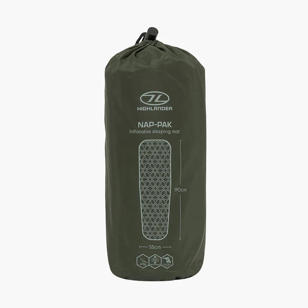 Highlander NAP-PAK Inflatable Camping Sleeping mat - Green