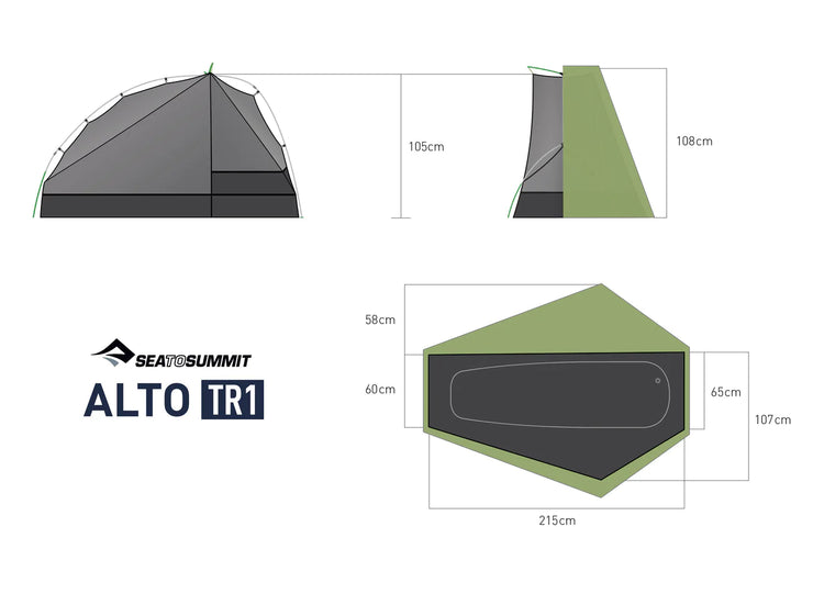 Sea To Summit Alto TR1 - One Person Ultralight Backpacking Tent