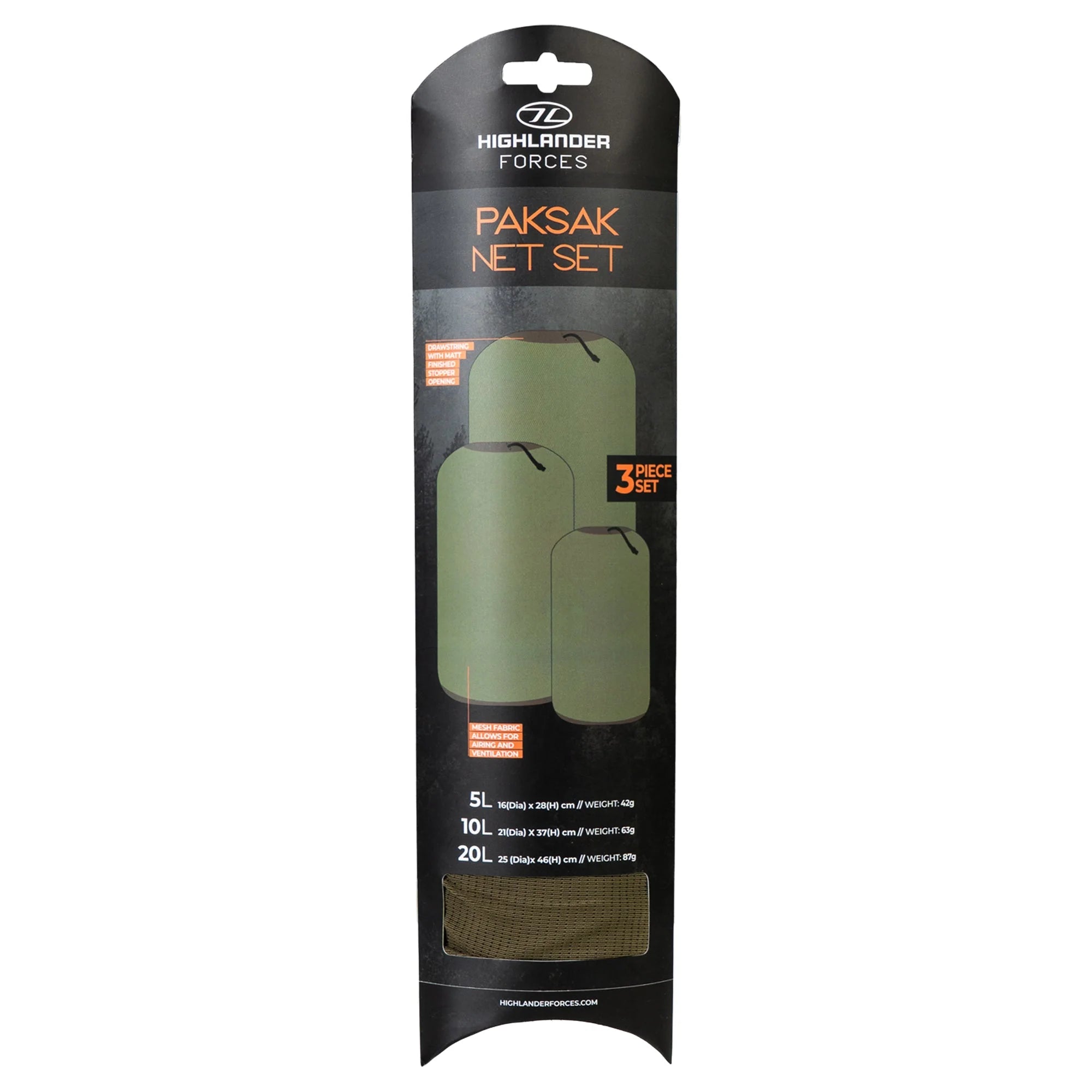 Highlander Forces PakSak Packing Net Set - Ranger Green