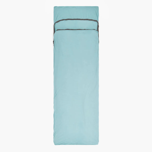 Comfort Blend Travel Sleeping Bag Liner - Rectangular w/ Pillow Sleeve Aqua Sea Blue