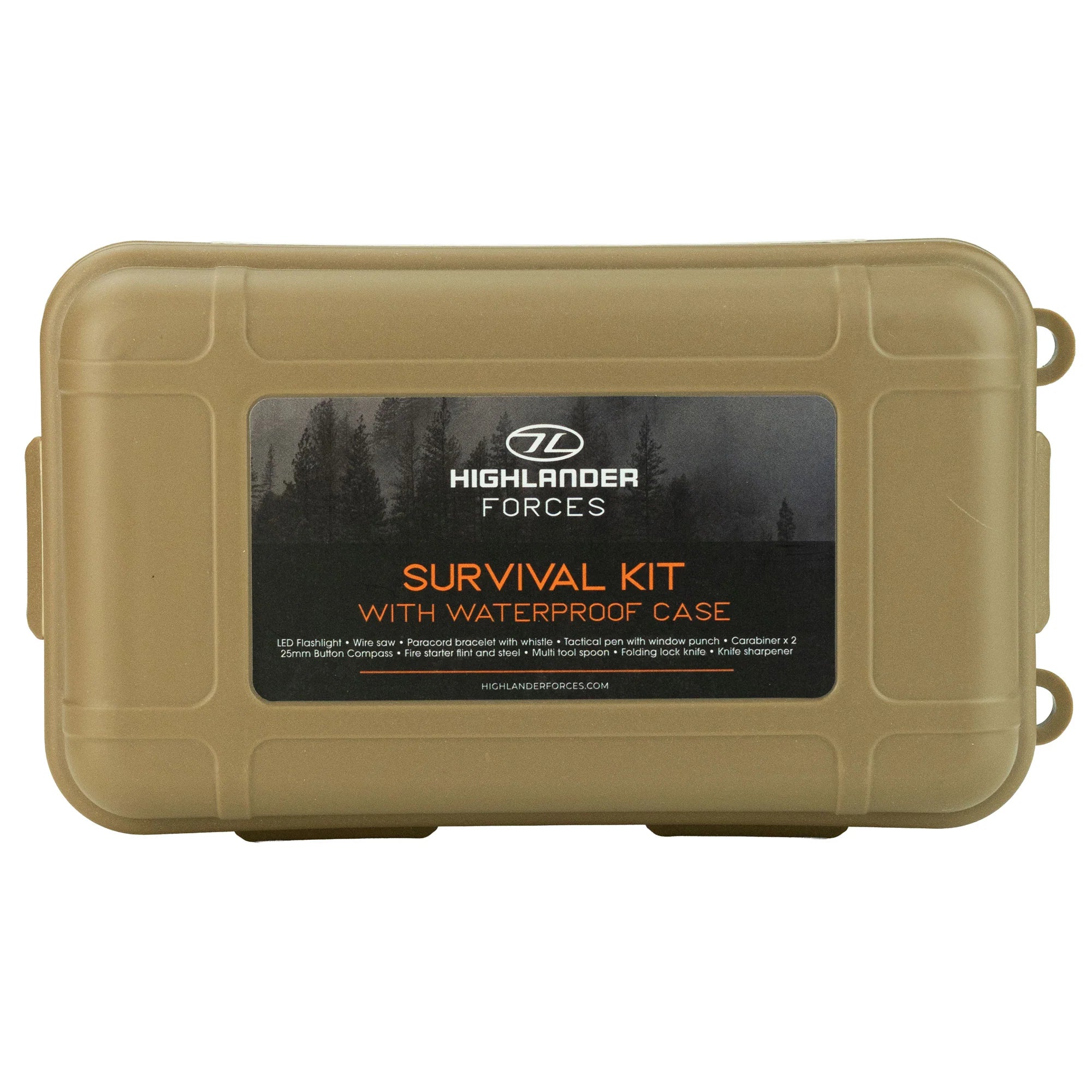 Highlander 10 in 1 Survival Kit with Waterproof Case