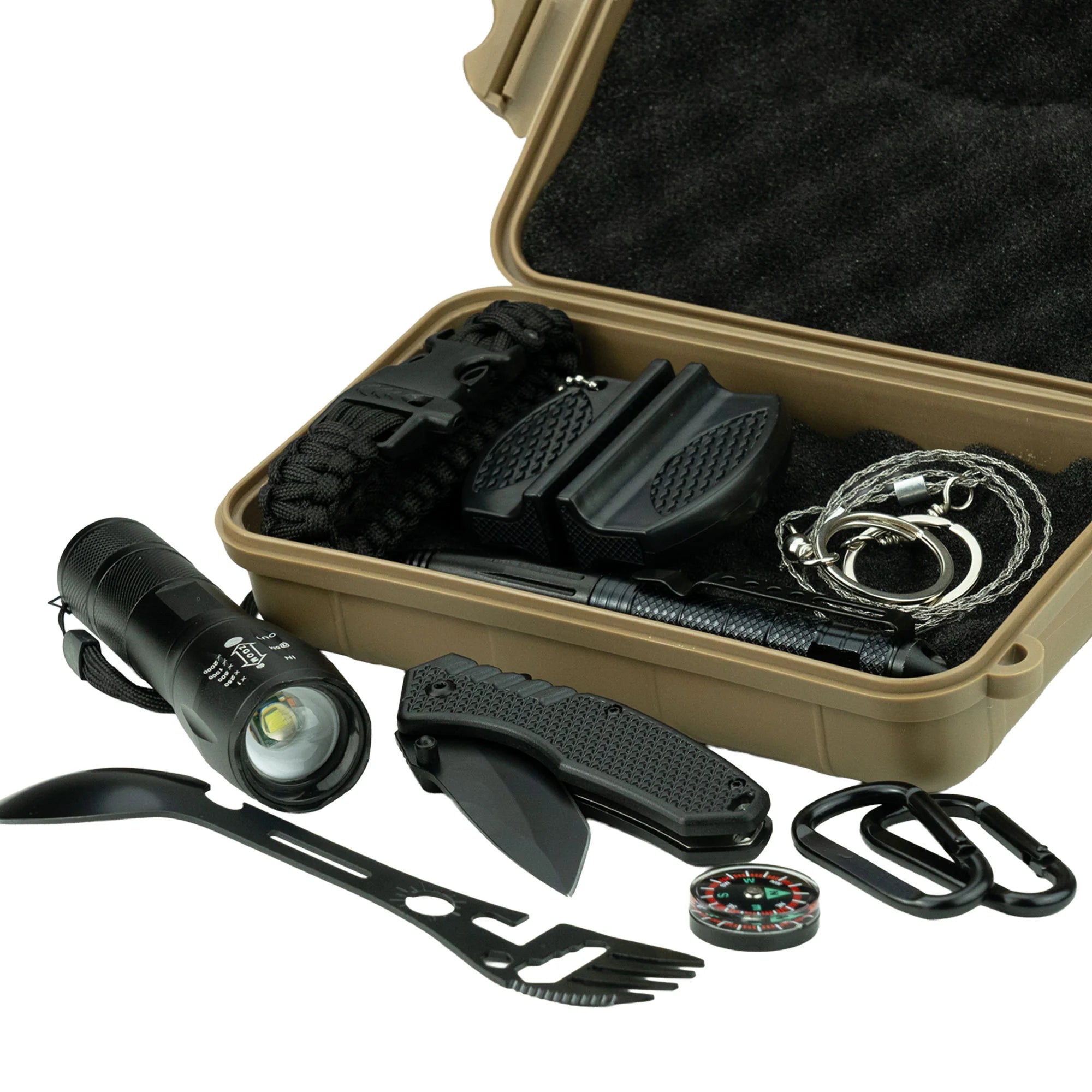Highlander 10 in 1 Survival Kit with Waterproof Case