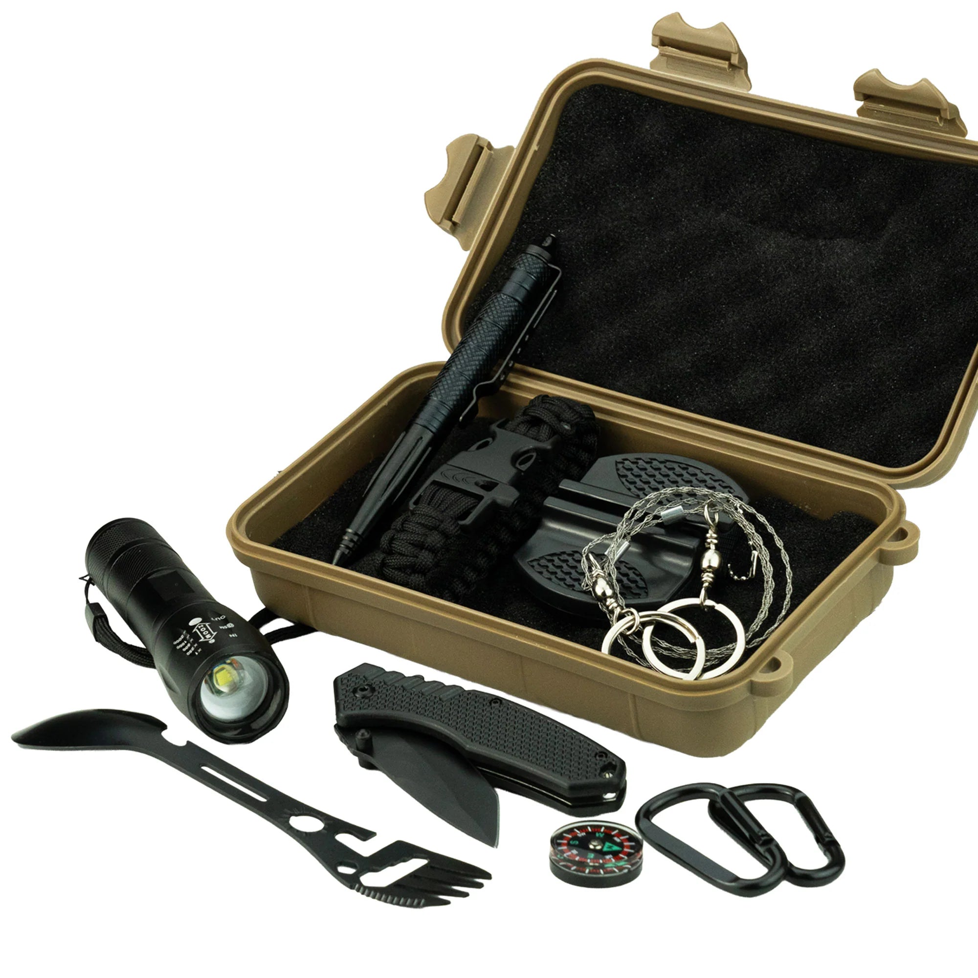 Highlander 10 in 1 Survival Kit with Waterproof Case