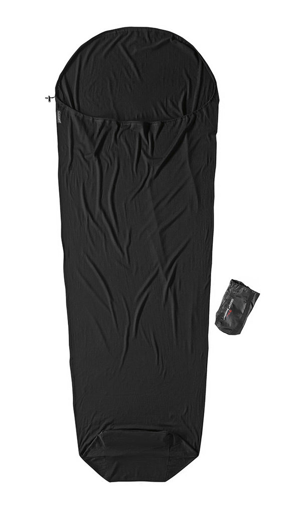 Cocoon Merino Wool Mummy Sleeping Bag Liner - Black