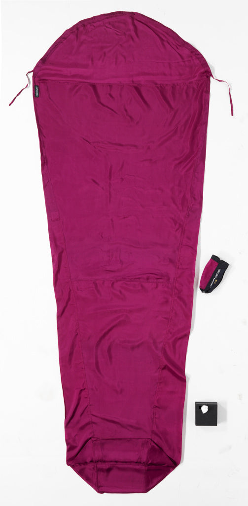 Cocoon 100% Silk Mummy Sleeping Bag Liner - Mulberry Red