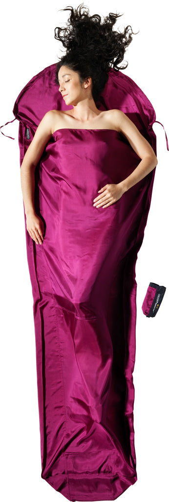 Cocoon 100% Silk Mummy Sleeping Bag Liner - Mulberry Red