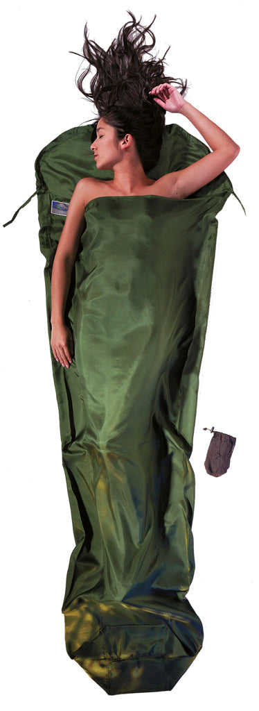 Cocoon 100% Silk Mummy Sleeping Bag Liner - Dark Olive Green