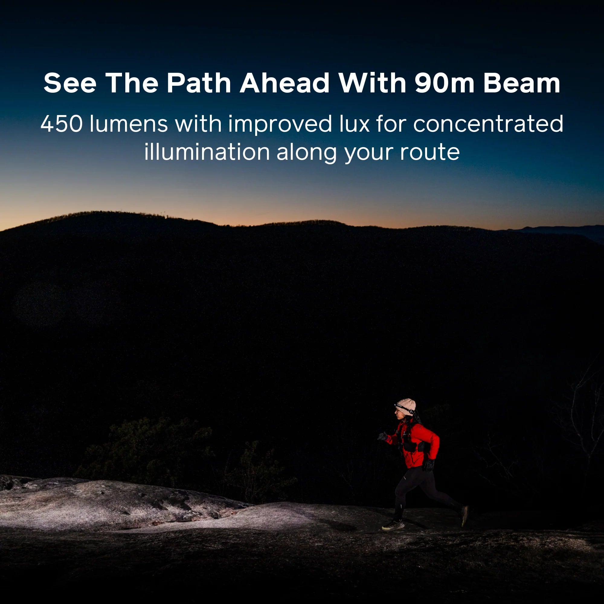 Biolite Dash 450 USB-C Rechargeable Running Headlamp - Amber Fade