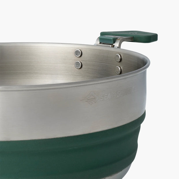 Sea To Summit Detour Stainless Steel Collapsible Pot - 3Lt Green