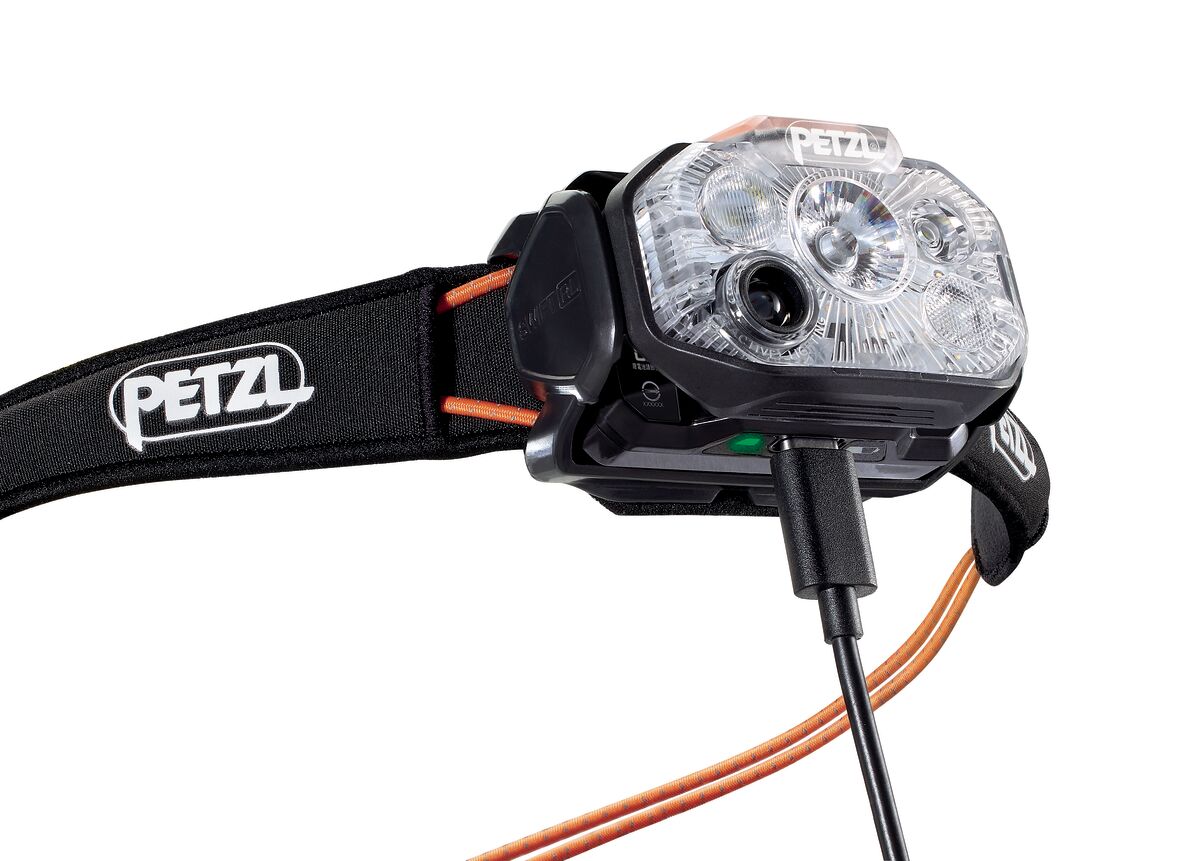 Petzl Swift RL 1200 Lumens Lightweight LED Headtorch - Black/Orange